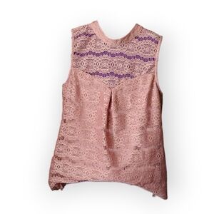 Lily White Blush and Violet Lace Top